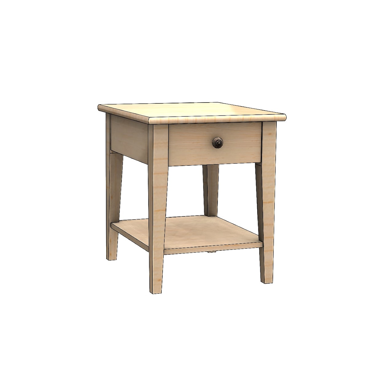 Durham Solid Accents 20 x 24" End Table w/Drawer & Shelf