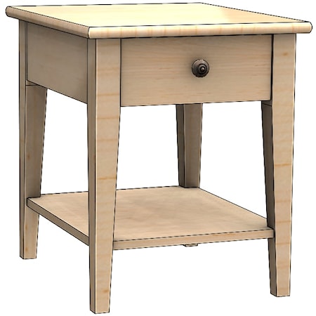 Transitional End Table with Drawer & Shelf