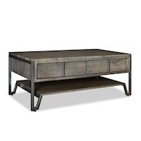 Industrial Coffee Table with Drawers