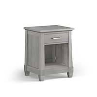 Transitional One-Drawer Nightstand with Open Storage Shelf