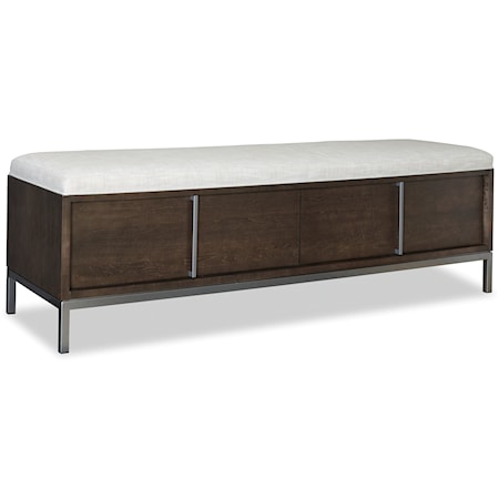 Contemporary Storage Bench with Soft Close Drawers