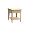 Durham Solid Accents 20 x 24" End Table w/Shelf