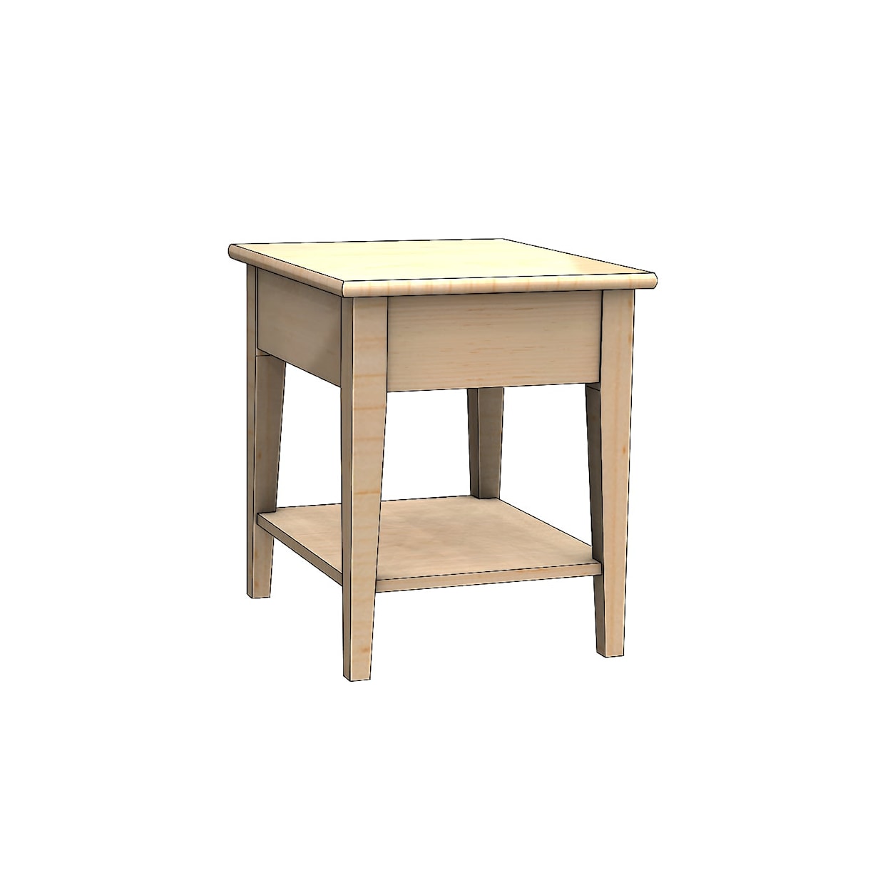 Durham Solid Accents 20 x 24" End Table w/Shelf
