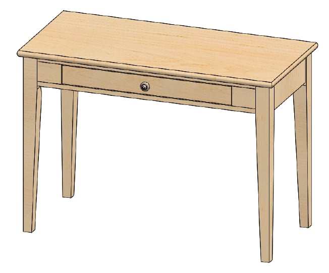 48" Writing Desk w/Center Drawer