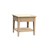 Durham Solid Accents 24" Square End Table w/Shelf