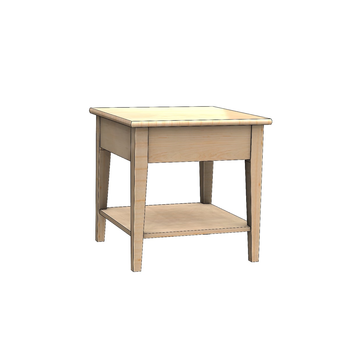 Durham Solid Accents 24" Square End Table w/Shelf