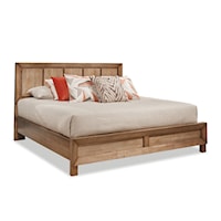 Transitional King Panel Bed with Low Profile Footboard