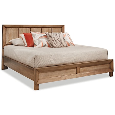 Transitional King Panel Bed with Low Profile Footboard
