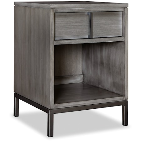 Contemporary 1-Drawer Nightstand with USB Ports and Outlets