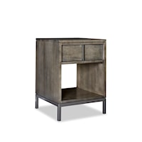 Contemporary 1-Drawer End Table with Lower Storage Shelf