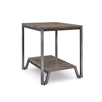 Contemporary End Table with Lower Storage Shelf