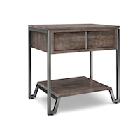 Contemporary 1-Drawer Nightstand with Lower Storage Shelf