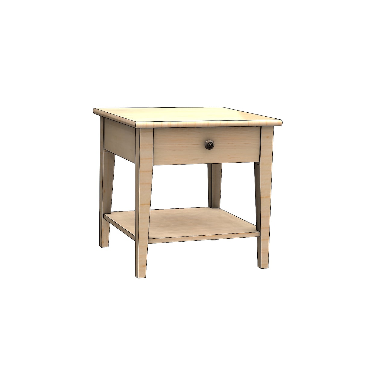 Durham Solid Accents 24" Square End Table w/Drawer & Shelf