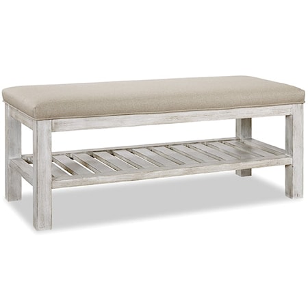 Transitional Bed Bench with Upholstered Seating
