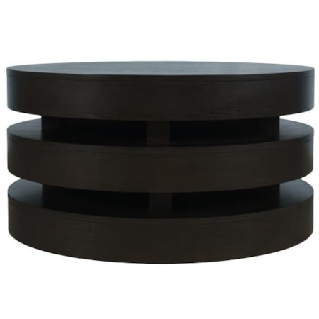 Brix Round Cocktail Table w/Casters