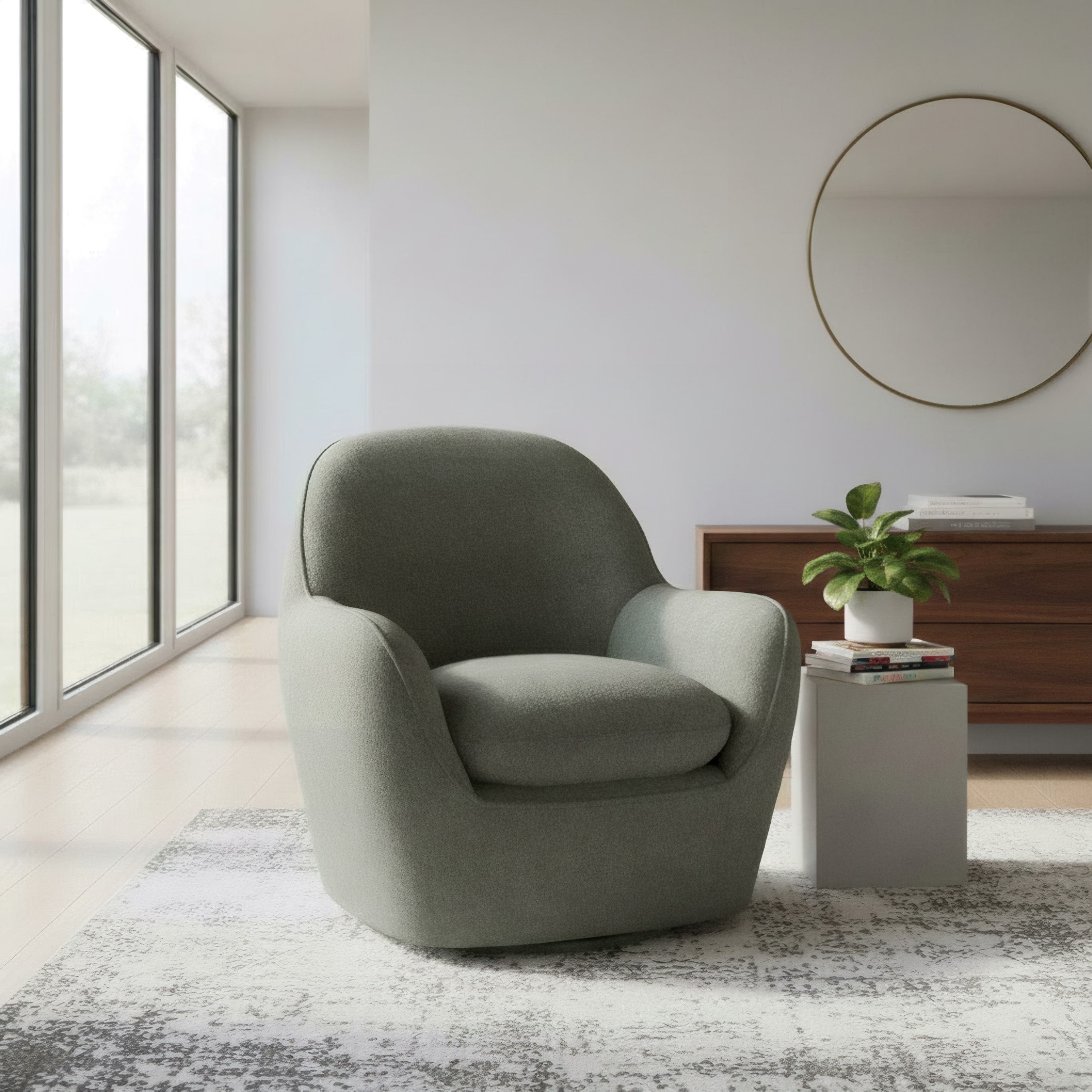 Red Knot Rhea MD1099-1S-GRN Swivel Chair | HomeWorld | Uph