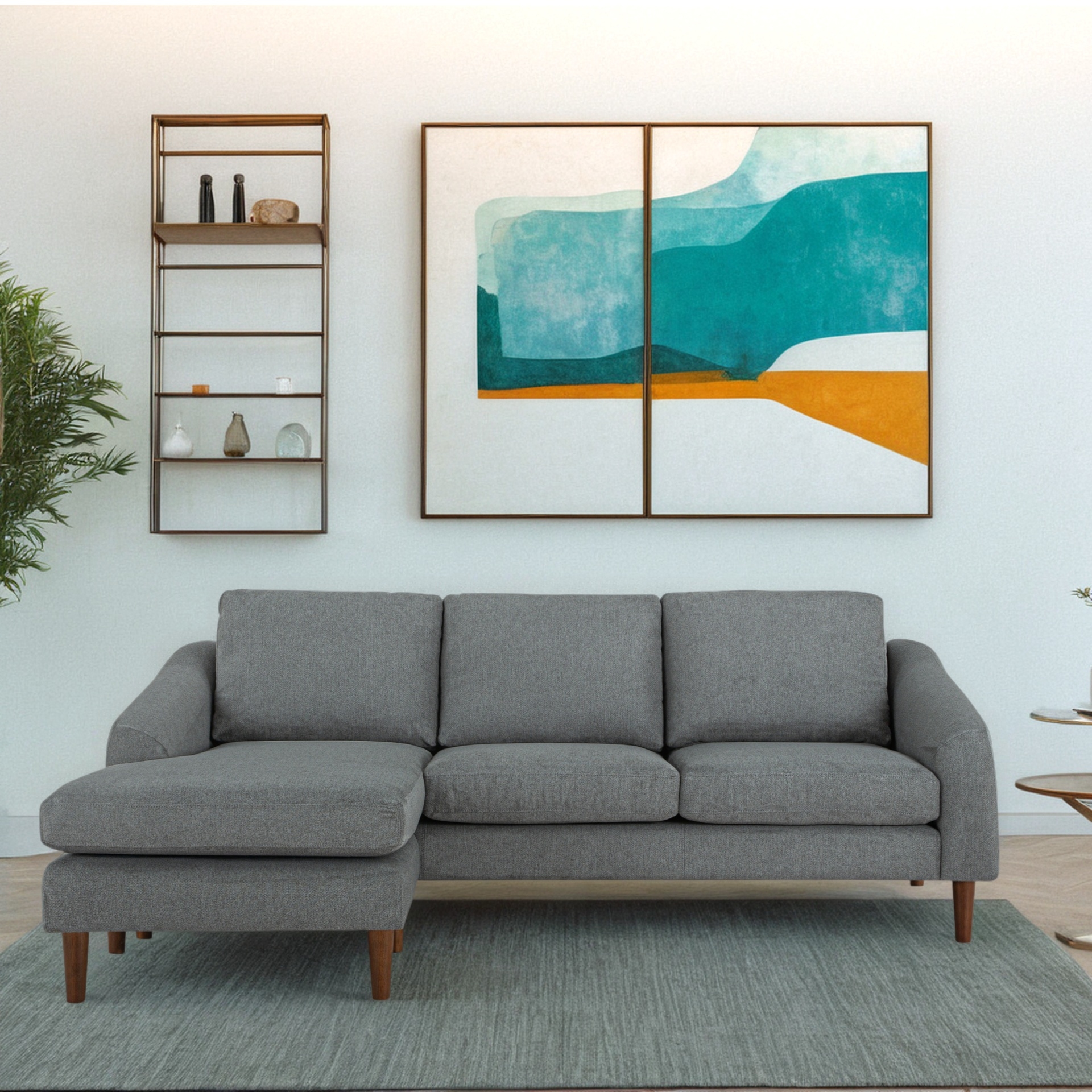 Red Knot Riley MD1002-3SCHAISE-STL Sofa with Reversible Chaise