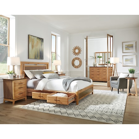 Queen Panel Storage Bed