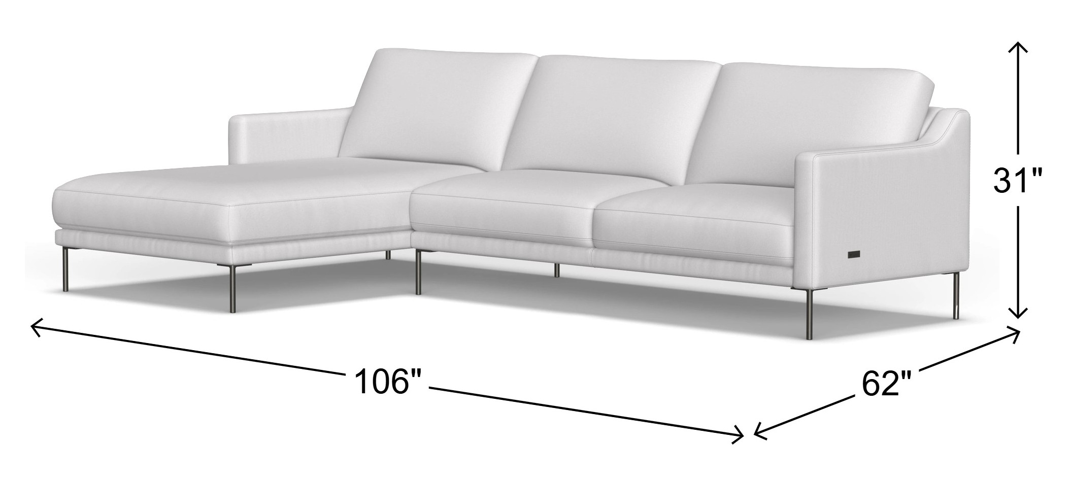 MoonLight Violino Moonlight 32186-2PC-RSLC-PKG Sectional | HomeWorld