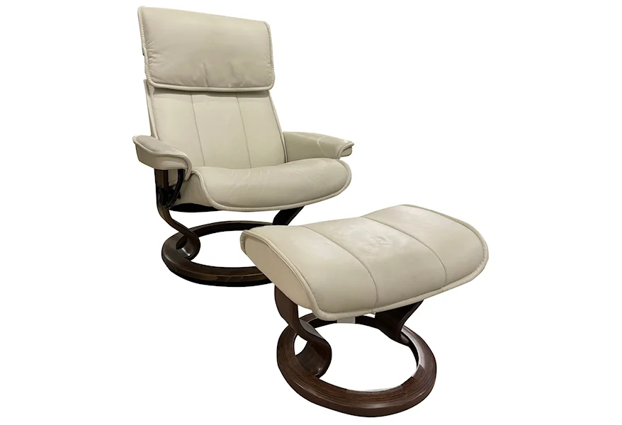 by Ekornes Admiral Large Chair & Ottoman | HomeWorld Furniture | Recliner - Three