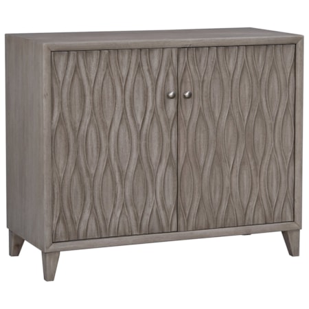 Two Door Wave Accent Bar Chest