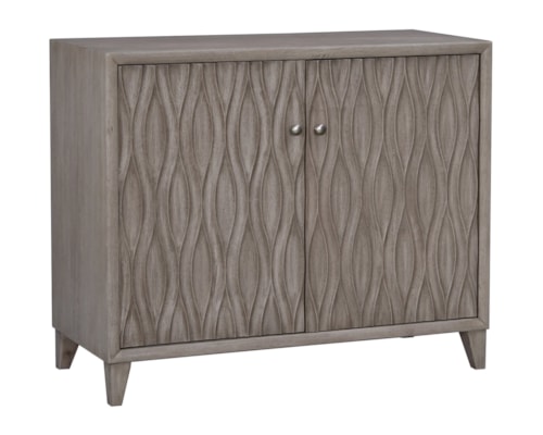 Coastal Two Door Wave Accent Bar Chest