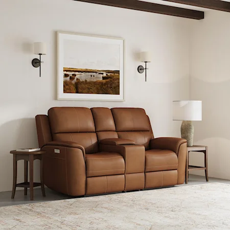 Power Reclining Loveseat with Console