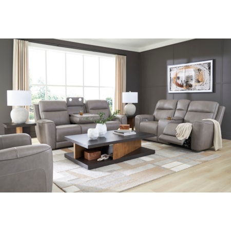 Power Reclining Loveseat with Console