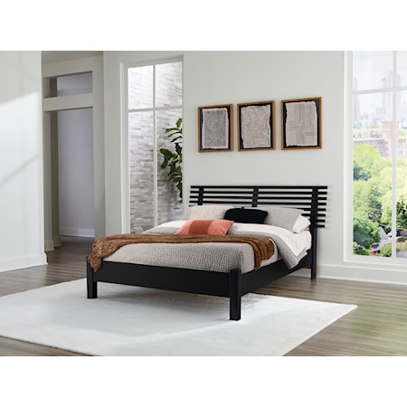 Queen Slat Panel Bed