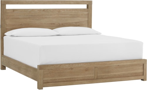 Contemporary Queen Panel Bed with Dual USB Ports