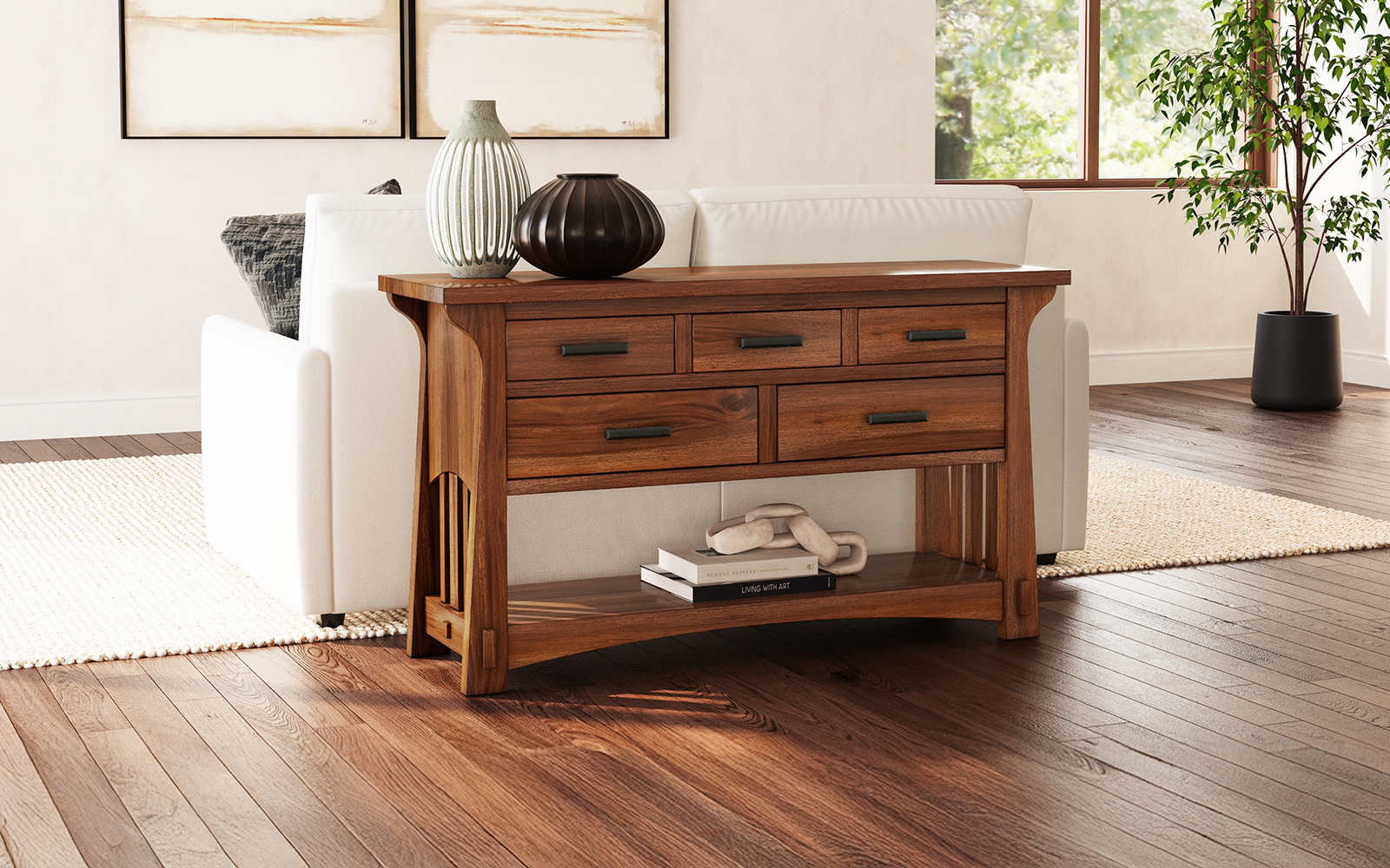 5-Drawer Sofa Table