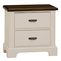Casual 2-Tone Nightstand with 2-Drawers