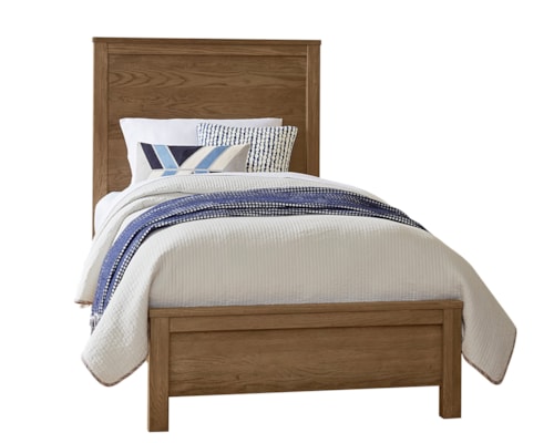 Transitional Twin Panel Bed with Low-Profile Footboard
