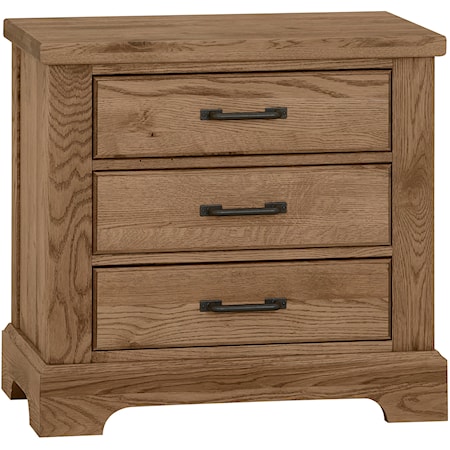 Rustic 3-Drawer Nightstand