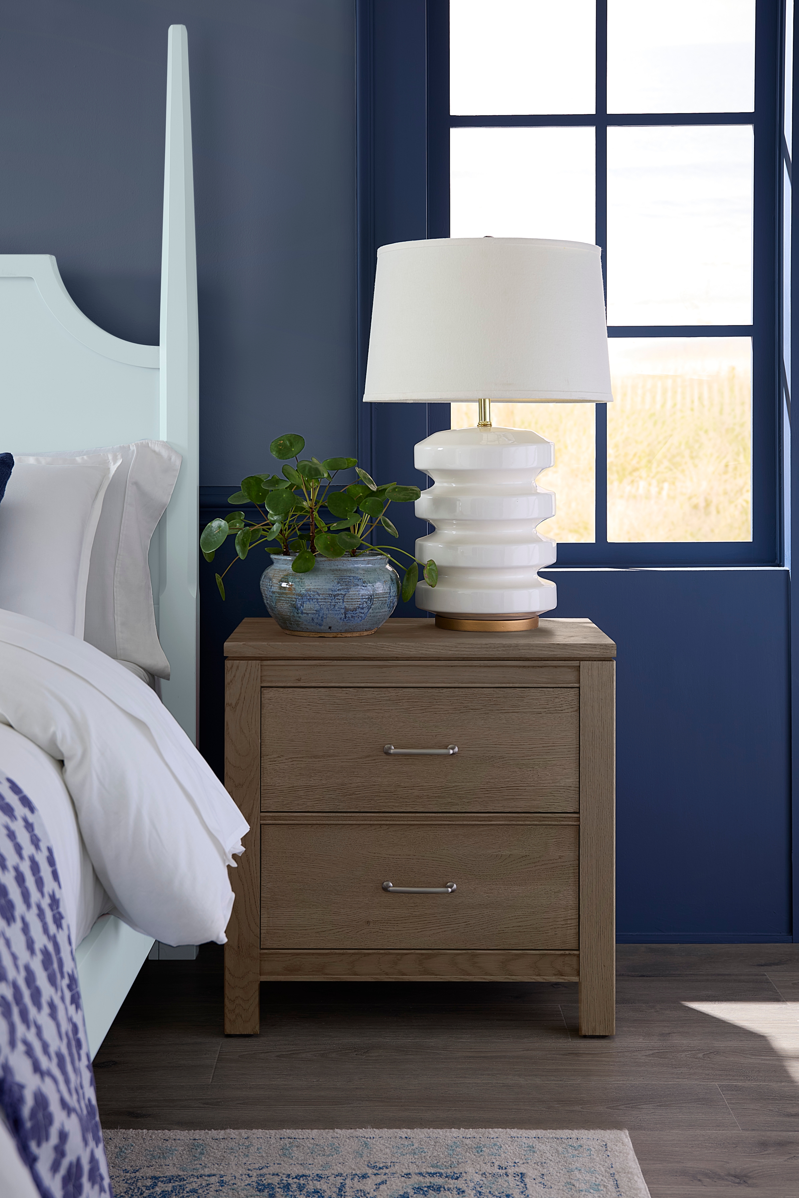 Transitional 2-Drawer Nightstand