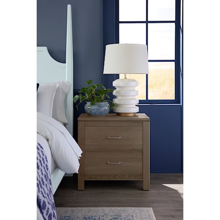 Transitional 2-Drawer Nightstand