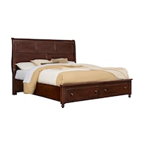 Transitional King Sleigh Storage Bed