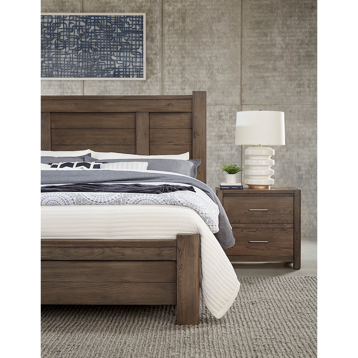 Vaughan Bassett Crafted Oak - Aged Grey California King Poster Bed