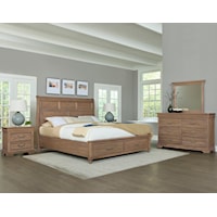 Transitional Queen Sleigh Storage Bed