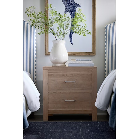 Transitional 2-Drawer Nightstand