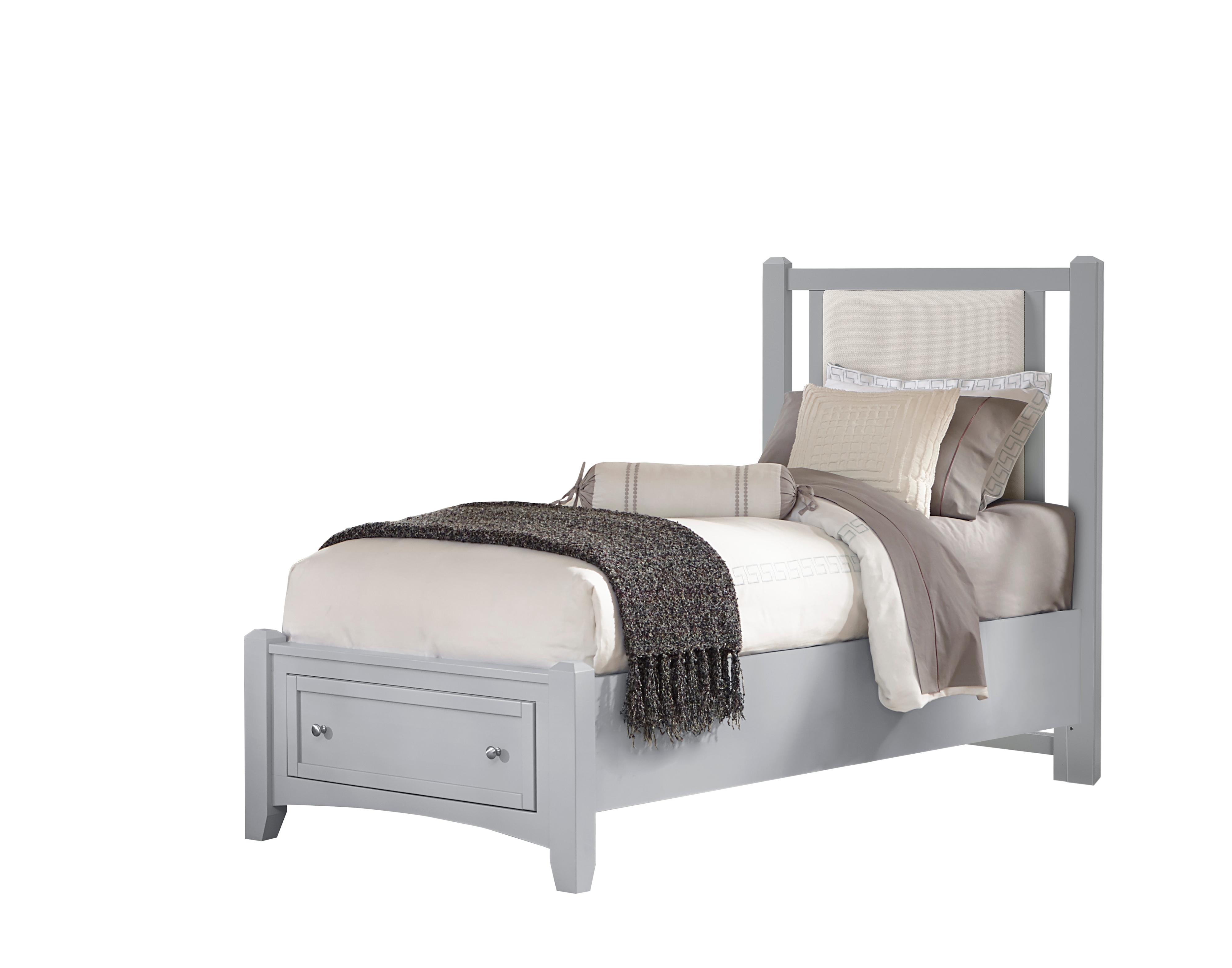 Vaughan-Bassett Bonanza 4-Piece Grey Upholstered Twin Bedroom Set