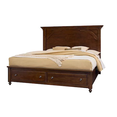 Transitional Queen Mansion Storage Bed