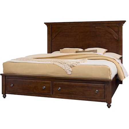 Transitional King Mansion Storage Bed