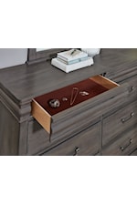 Vaughan-Bassett Vista Traditional 8-Drawer Dresser with Hidden Felt-Lined Drawers
