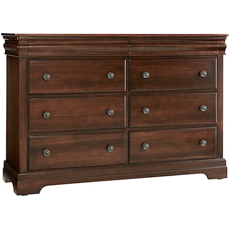 Traditional 8-Drawer Dresser with Hidden Felt-Lined Drawers