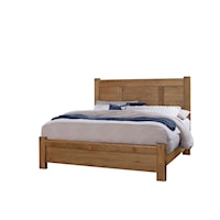 Rustic Queen Poster Bed with Low Profile Footboard