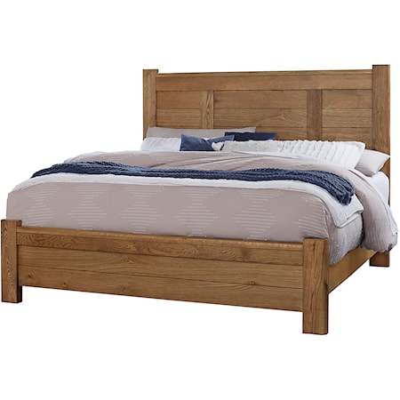 Rustic King Poster Bed with Low-Profile Footboard