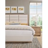Vaughan Bassett Crafted Oak - Bleached White Upholstered Queen Panel Bed