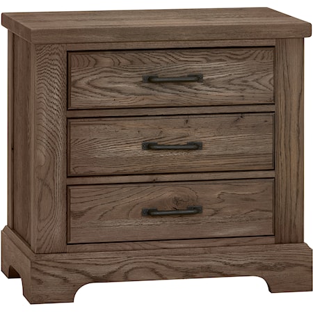 Rustic 3-Drawer Nightstand