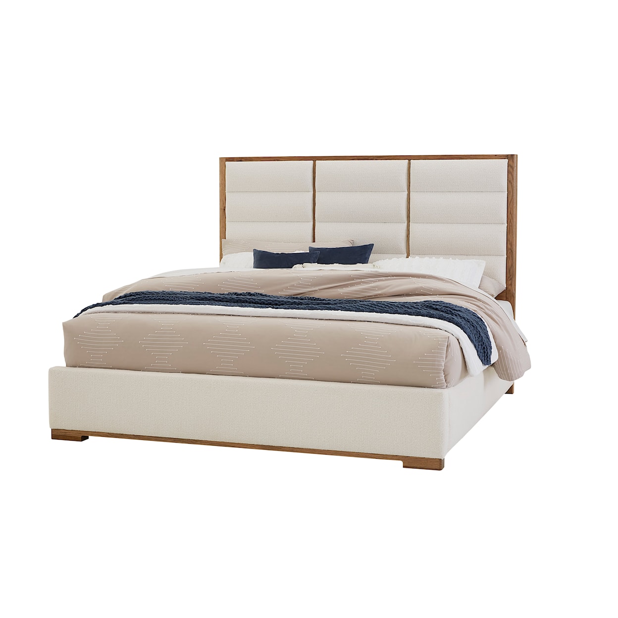 Laurel Mercantile Co. Crafted Oak Upholstered Queen Panel Bedroom Set